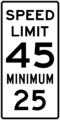 Speed Limit 45 Minimum 25 sign.svg